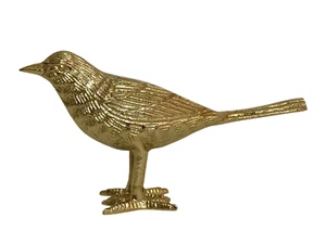 Estatuilla decorativa de pájaro de escritorio de metal dorado - Imagen 1 de 8