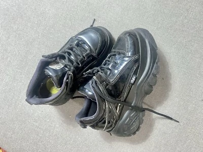 Buffalo 38 Platform Classic 1339 Black Patent Sneakers Woman Used Rave Party - Imagen 1 de 4