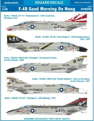 Eduard 1/48 Decal Mega Set F-4B Good Morning Da Nang D48096 5 Options (Tamiya) - Image 1 of 4