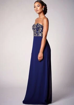 Virgos Lounge Hombro Descubierto Vestido de Fiesta Maxi Boda UK8 Eur 36 US4 - Imagen 1 de 3