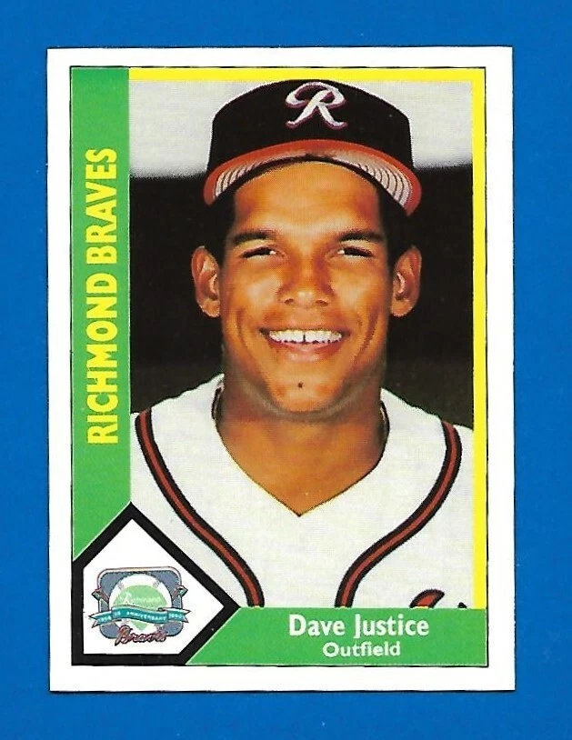 #285 DAVE JUSTICE 1990 CMC ROOKIE RC #9 PRO CARDS RICHMOND BRAVES ATLANTA - Image 1 of 2