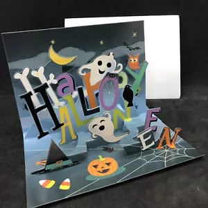 BIGLIETTO AUGURI POP-UP HALLOWEEN 3D Strega Fantasma DI Auguri Pop - Foto 1 di 10