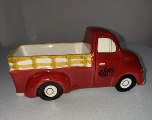 Cracker Barrel Earthenware Red Farm Pickup Truck Planter/Sugar Caddy/Home Decor - Picture 1 of 6