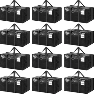 Paquete de 12 bolsas de mudanza grandes extra resistentes con cremallera fuerte - Picture 1 of 12