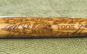 COLORADO ROCKIES 1995 COMMEMORATIVE BAT 35” HEAVY HITTER INDUSTRIES - Picture 1 of 13
