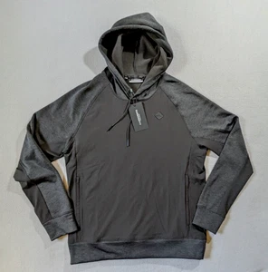 J. Lindeberg Felpa con Cappuccio Uomo XL Nero Melange Kent Elasticizzata Performance Pullover Nuova con etichette - Foto 1 di 10