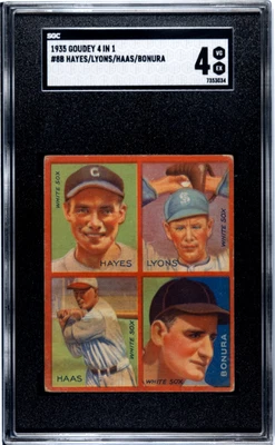 1935 GOUDEY 4-IN-1 TED LYONS 8B VG-EX HOF JACKIE HAYes MULE HAAS BONURA SGC 4 - Image 1 of 2