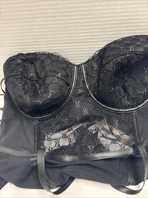 Victoria's Secret Padded Floral Lace Teddy Snap On Bodysuit  Black  Size XXL NWT - Image 1 of 2