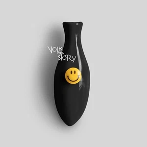 VW CERAMIC VINTAGEBUD VASE DASHBOARD BUG BUS BEETLE SMILEY BLACK - Picture 1 of 1