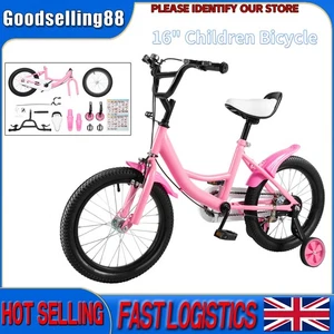 16in Pink Children Bicycle Applicable Height 100-135cm/3.28-4.42ft Capacity 50kg - Picture 1 of 24