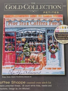 Dimensions Gold Collection Petites Counted Cross Stitch Kit COFFEE SHOPPE 6"X6" - Picture 1 of 4
