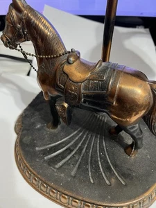 Vintage Copper/ Brass Horse Desk Clock. 14" Tall - Picture 1 of 12