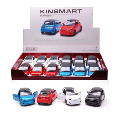 FIAT 500e (1 Modellino a Scelta) cm 12 1:28 Kinsmart Modellismo Giocattolo Model - Immagine 1 di 3