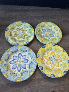 "Juego de 8 ensalada de almuerzo de melamina marroquí Laurie Gates 9"" mezcla y combinación en relieve" - Imagen 1 de 7