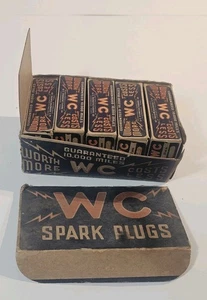 Box of 10 Vintage Original W-C Manufacturing Brand Spark Plugs AC 14 mm - Bild 1 von 8
