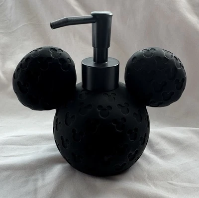 DISPENSADOR DE JABÓN DISPENSADOR DE OREJAS NEGRAS DISNEY Mickey MOUSE con bomba deboss mate Foto 1 de 4
