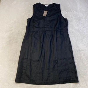 Robe sans manches noire en lin J.Jill Love petite MP ligne A été décontractée - Photo 1/8