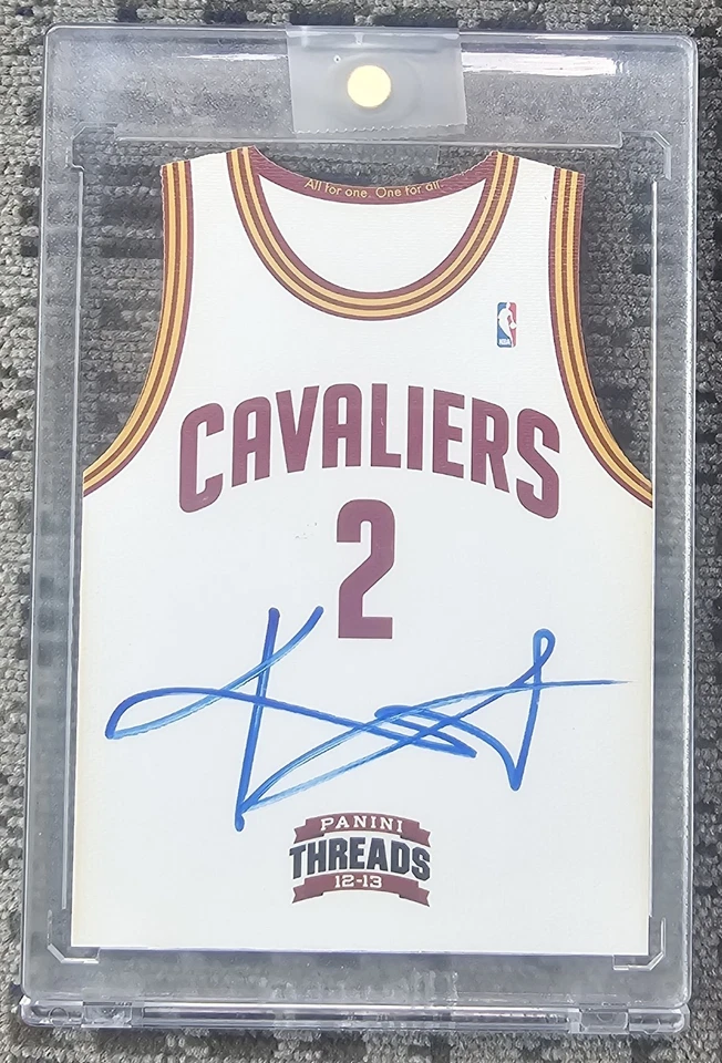 2012-13 Panini Threads Kyrie Irving On Card Die Cut Jersey Auto RC Rookie - Image 1 of 1