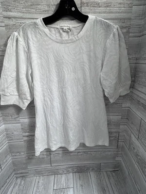 Top manga abullonada texturizada Mododoc blanco talla pequeña nuevo con etiquetas estilo 44D-A3701 Foto 1 de 4
