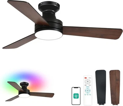 Orison 42"" Ceiling Fan with Lights, RGB Backlight, 6 Speeds, App & Remote - Image 1 of 4