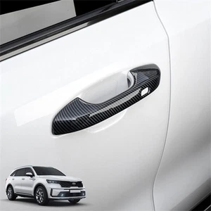 Cubierta de manija de puerta lateral con patrón de fibra de carbono para automóvil para Kia Sorento MQ4 2021-25 - Imagen 1 de 6
