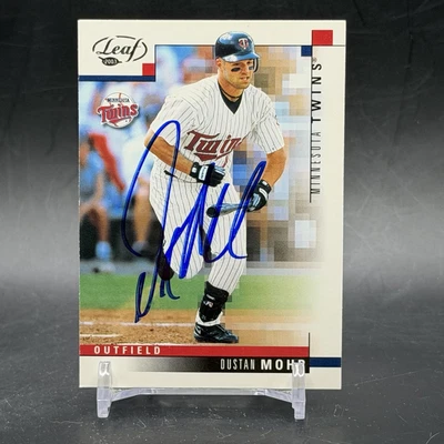 2003 Leaf #61 Dustan Mohr On Card Auto Minnesota Twins Baseball Card - Image 1 of 2