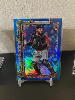 2025 Topps Holiday Adrian Del Castillo #H181 Blue Metallic Glitter RC DBacks - Image 1 of 2