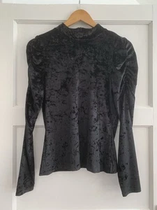 ME AND EM - Women’s Black Velour Ruched Top Size 10 * BNWT * - Picture 1 of 15