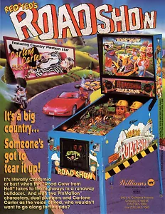 RED & TED'S ROADSHOW Original PROMO Pinball Flyer WILLIAMS 1994 CARLENE CARTER - Picture 1 of 2