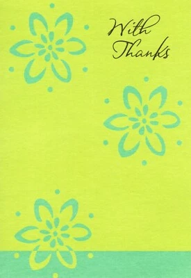 Tarjeta de felicitación con sello de margaritas flor margaritas verde agradecimiento especial Foto 1 de 3