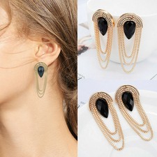 Estado de cuenta de Metal dorado Forma Gota Colgante Largo Zara Pendientes Aros Boho Joyería