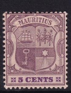 MAURITIUS EDVII SG144, 5c dull purple & bright purple/buff, Mount MINT. Cat £12. - Picture 1 of 2