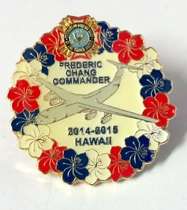 VFW Lapel Pin Badge Hawaii Commander Frederic Chang 2014-15 3cm - Picture 1 of 2