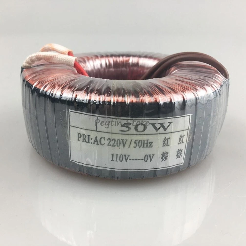 1X Toroidal Transformer 50W Input 110/220/380V Output 9/12/24/36/48/110/220/380V - Image 1 of 4