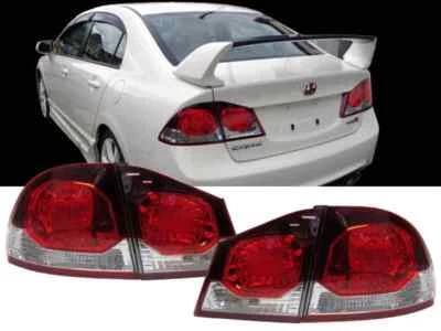 DEPO JDM Type-R / Euro Conversion Rear Tail Lights For 2006-2011 Honda Civic 4DR Foto 1 de 4
