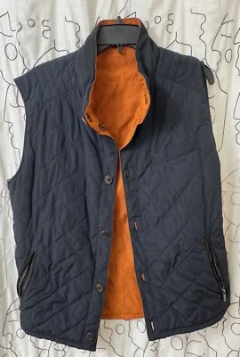 Chaleco reversible Mossimo Dutti L para hombre. Azul y naranja. Foto 1 de 4
