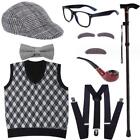 Kids Boys 100 Days Of School Old Man Costume Grandpa Fancy Dress Cosplay Outfit?