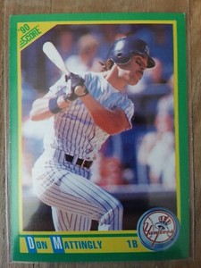 1990 Score DON MATTINGLY Baseball Card #1 New York Yankees MINT! Free Shipping! 