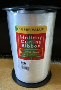 Vintage 1350 feet Curling Ribbon Unopened White - Picture 1 of 3