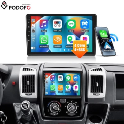 PODOFO 4+64GB Android 15 Autoradio Carplay Für Fiat Ducato Peugeot Boxer Citroen Jumper