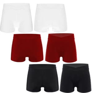 Kids Girls Bottom Rhinestones Pants Gymnastics Shorts Sparkly Activewear Bike - Picture 1 of 38