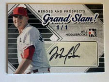 2010-11 In The Game Heroes Prospects Will Middlebrooks Grand Slam BLUE Auto 1/1