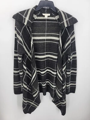 Cárdigan Suéter Coldwataer Creek Para Mujer Mediano Negro Rayas Cuello Grande Lana Foto 1 de 4