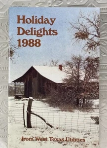 1988 Holiday Delights Cookbook Recipes From West Texas Utilities Snow Vintage - Foto 1 di 21