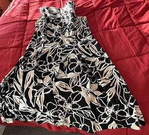 Danny & Nicole Sleeveless Dress Size 12 Zip Back, Black, Tan, White - Picture 1 of 4