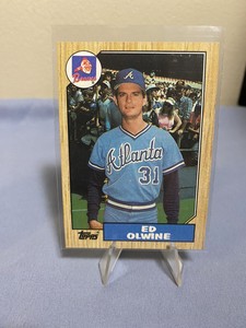 1987 Topps Baseball Rookie Card Ed Olwine Atlanta Braves #159