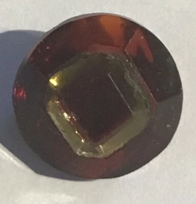 FABULOUS ANTIQUE RED RUBY GLASS TINGUE BUTTON - Image 1 of 4