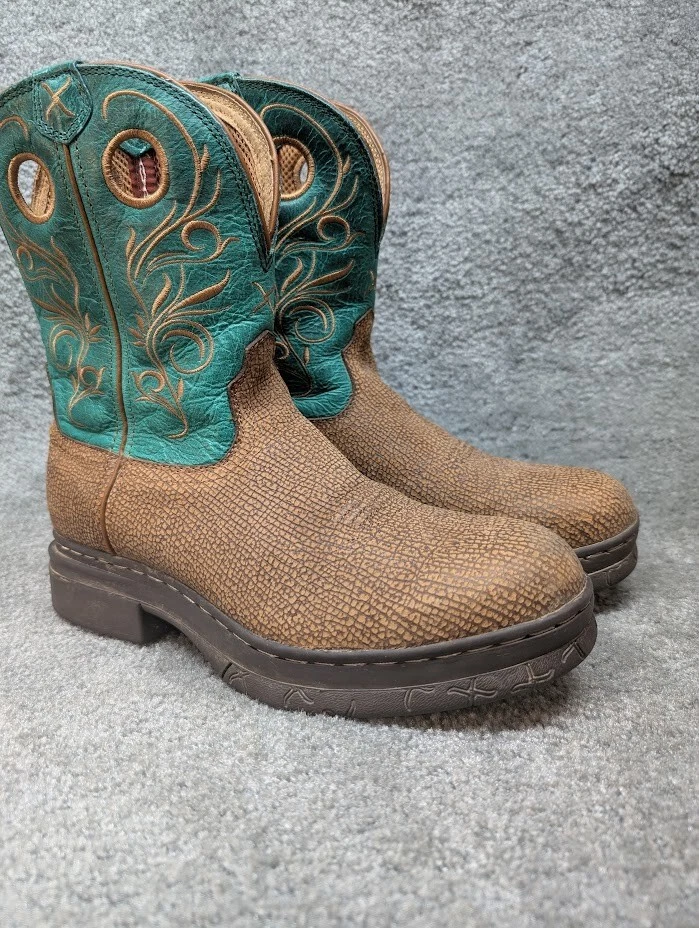 Twisted X Western Boots EZ Rider Womens Size 10M Teal Tan Round Toe WEZ0006 - Image 1 of 4
