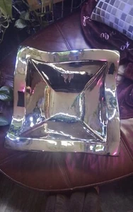 Square Large Ceramic Square Silver Vaise - Picture 1 of 7