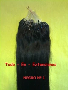 150 Extensiones Micro Ring, PELO NATURAL, Remy, 55 Cm De Largo, NEGRO Nº 1 - Imagen 1 de 12